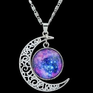 ⭐ Mystical Moon Cosmic Galaxy Necklace ⭐